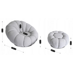 Кресло с пуфом Mebel Elite Pettit (Grey) Thumb