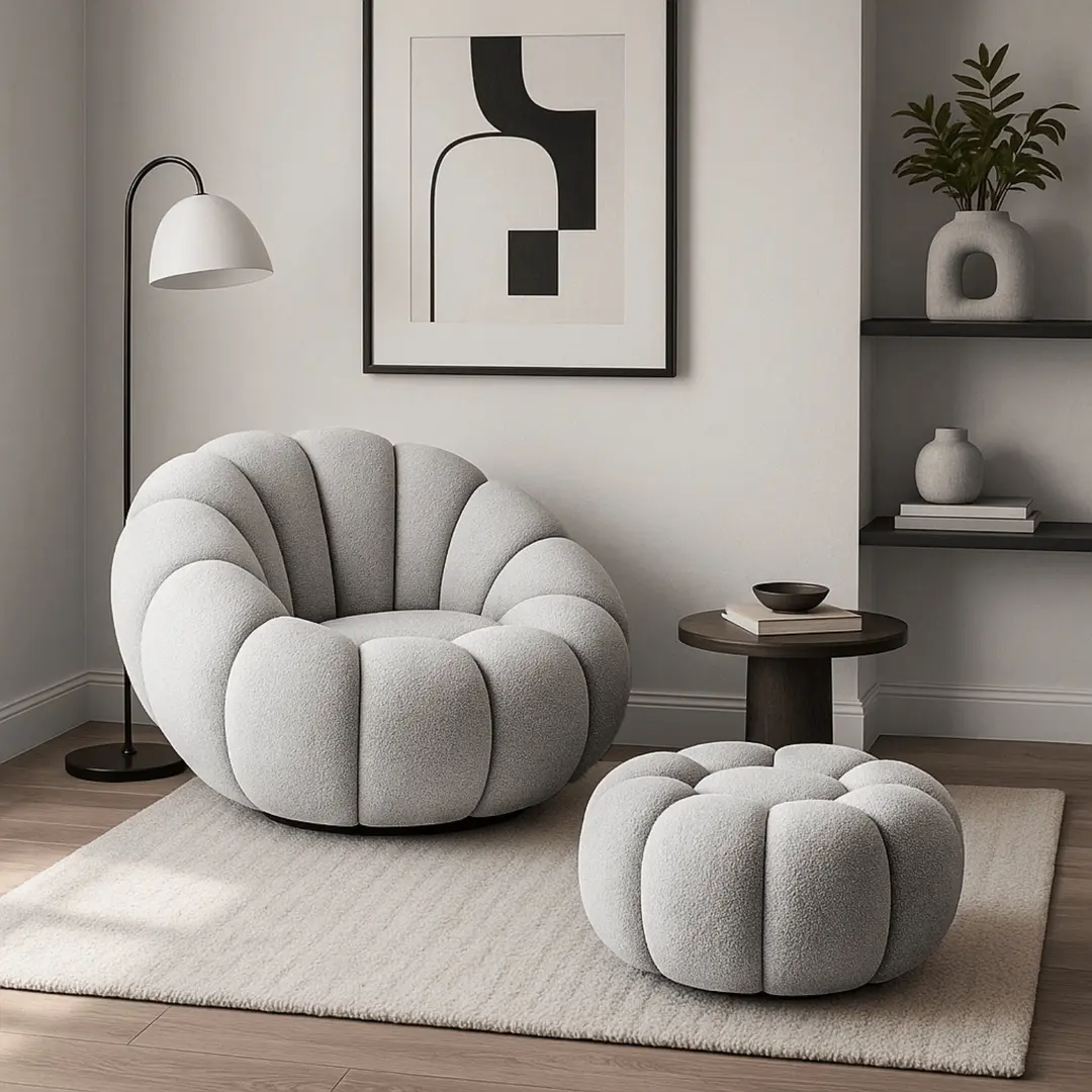 Кресло с пуфом Mebel Elite Pettit (Grey)