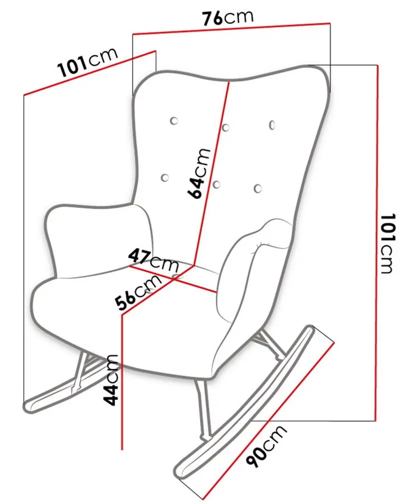 Кресло-качалка Mirjan24 Akcjusz (Mustard) - 3