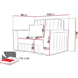 Кресло Mirjan24 Clivia Glam I/Viva II (Beige) Thumb