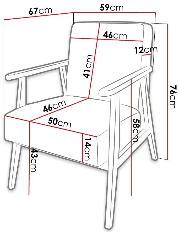 Кресло Mirjan24 Pawiva/Retro Poso 100 (Gray Light/Natural) - 2