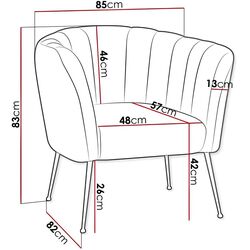 Кресло Mirjan24 Rimilo/Giliali (Black/Gold) Thumb