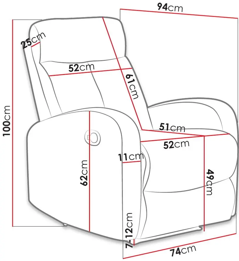 Fotoliu-recliner Mirjan24 Isco 1/Encanto 1R (Gray) - 3