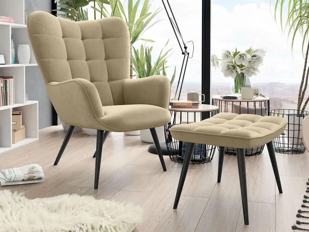 Fotoliu cu taburet Mirjan24 Ralikin/Gunar (Beige) - 3