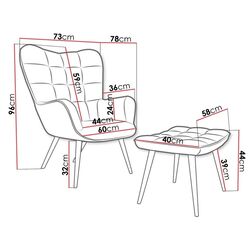 Fotoliu cu taburet Mirjan24 Ralikin/Gunar (Beige) Thumb