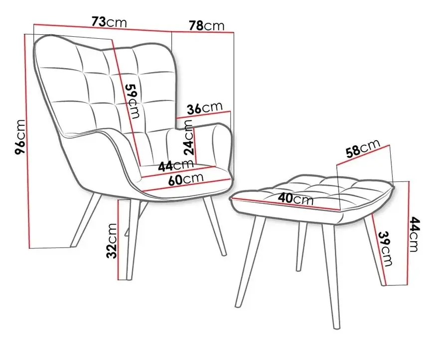 Fotoliu cu taburet Mirjan24 Ralikin/Gunar (Beige) - 2