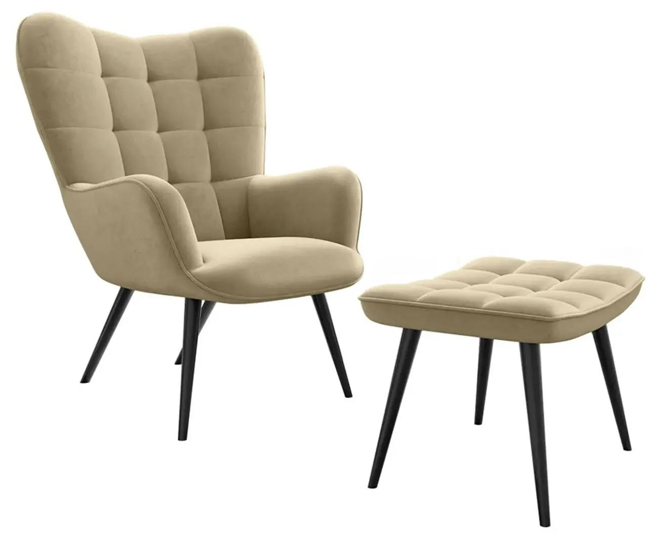 Fotoliu cu taburet Mirjan24 Ralikin/Gunar (Beige)