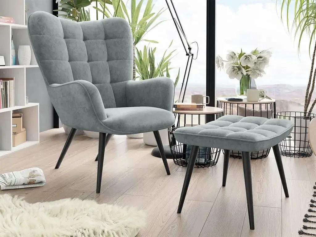 Fotoliu cu taburet Mirjan24 Ralikin/Gunar (Gray) - 3