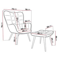 Fotoliu cu taburet Mirjan24 Ralikin/Gunar (Gray) Thumb
