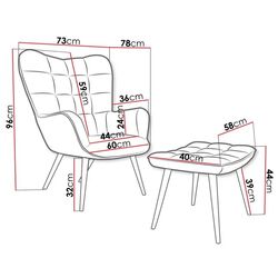 Fotoliu cu taburet Mirjan24 Ralikin/Gunar (Green) Thumb