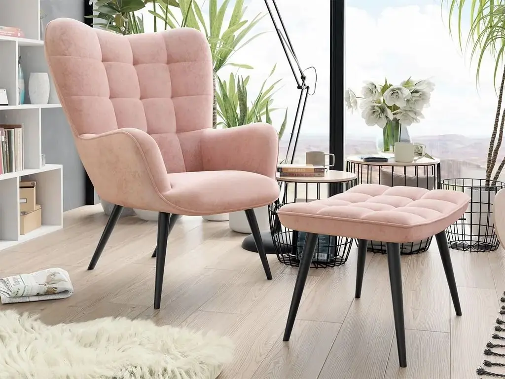 Fotoliu cu taburet Mirjan24 Ralikin/Gunar (Pink) - 3