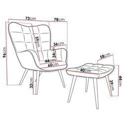 Fotoliu cu taburet Mirjan24 Ralikin/Gunar (Pink) Thumb
