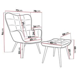 Fotoliu cu taburet Mirjan24 Ralikin/Gunar (Yellow) Thumb