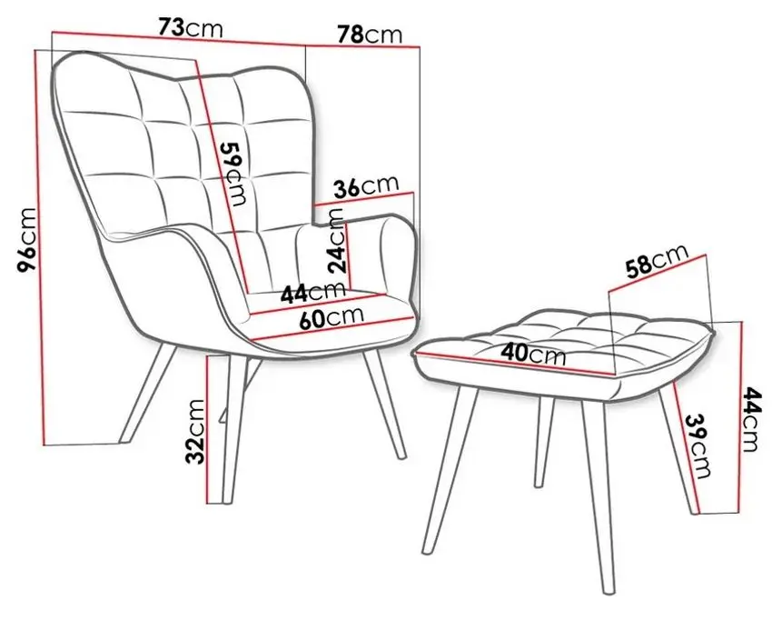 Fotoliu cu taburet Mirjan24 Ralikin/Gunar (Yellow) - 2