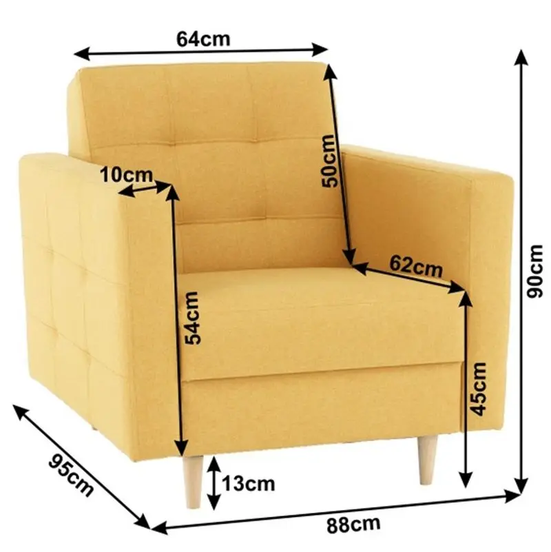 Fotoliu Mobhaus Amedia (Mustard) - 9