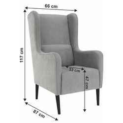 Fotoliu Mobhaus Bredly (Gray/Black) Thumb