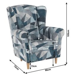 Fotoliu Mobhaus Charlot (Gray/Blue) Thumb