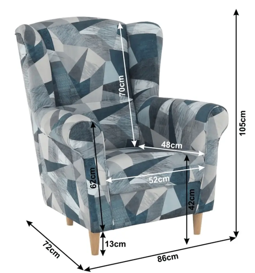 Fotoliu Mobhaus Charlot (Gray/Blue)