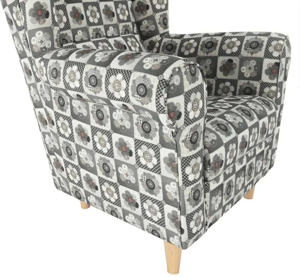 Fotoliu Mobhaus Charlot (Gray/Flowers)