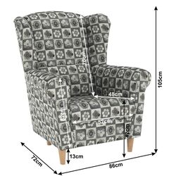 Fotoliu Mobhaus Charlot (Gray/Flowers) Thumb