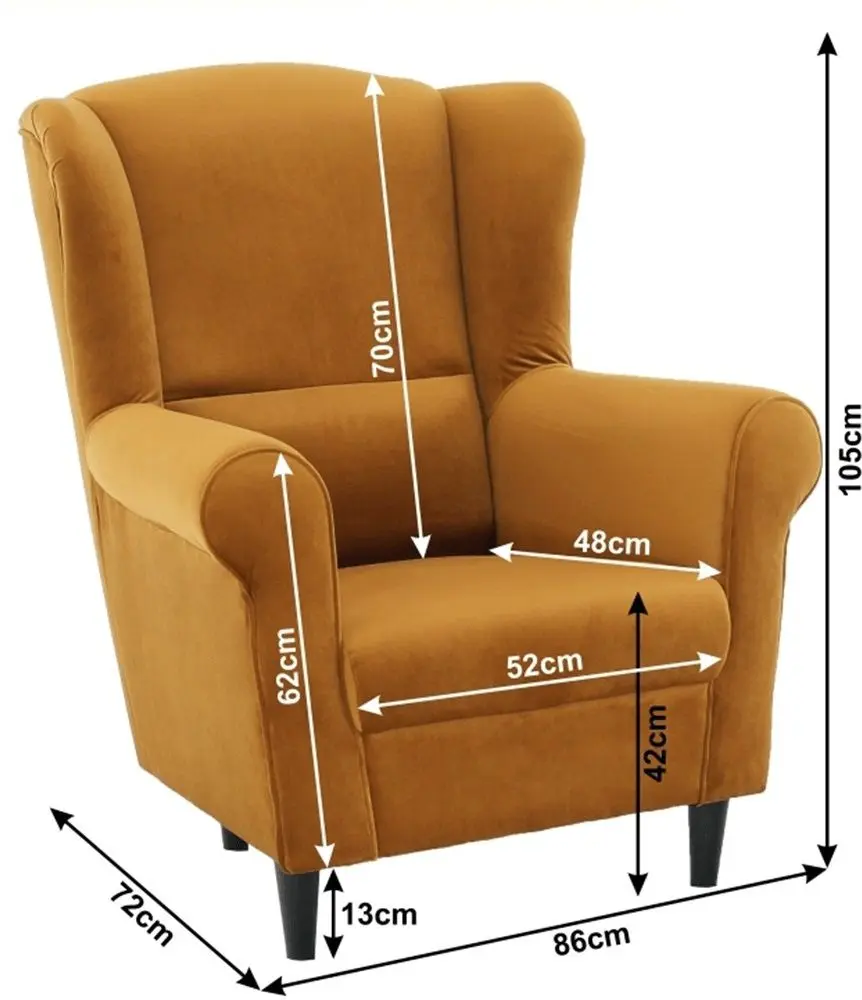 Fotoliu Mobhaus Charlot (Mustard)