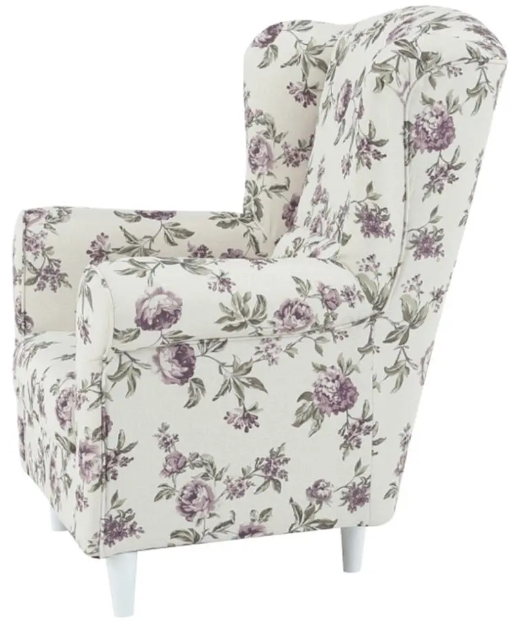 Fotoliu Mobhaus Charlot (White/Roses)