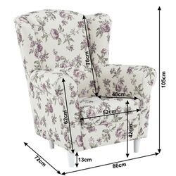 Fotoliu Mobhaus Charlot (White/Roses) Thumb