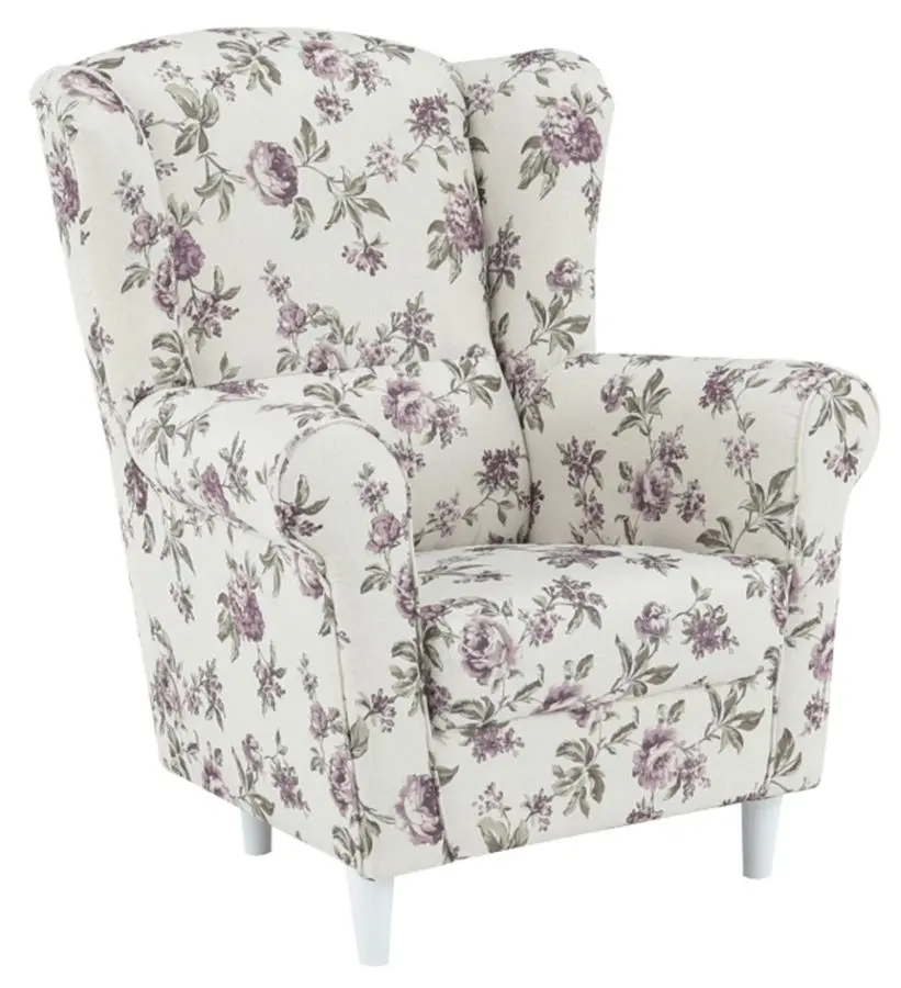 Fotoliu Mobhaus Charlot (White/Roses)
