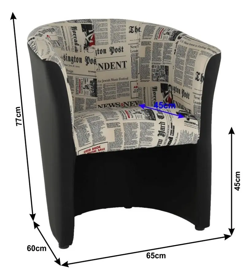 Fotoliu Mobhaus Cuba Leather/Microfiber (Black)