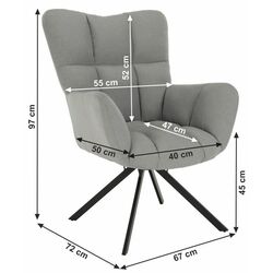 Fotoliu Mobhaus Komodo (Gray) Thumb