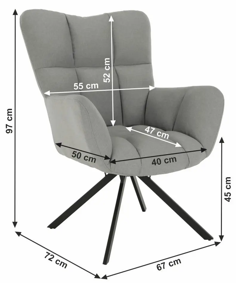Fotoliu Mobhaus Komodo (Gray)