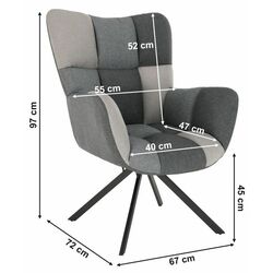 Кресло Mobhaus Komodo (Patchwork Gray) Thumb