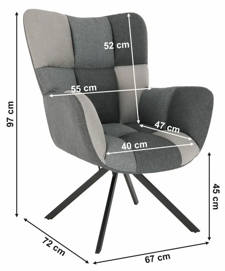 Кресло Mobhaus Komodo (Patchwork Gray) - 9