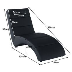 Sezlong moale Mobhaus Long (Black) Thumb