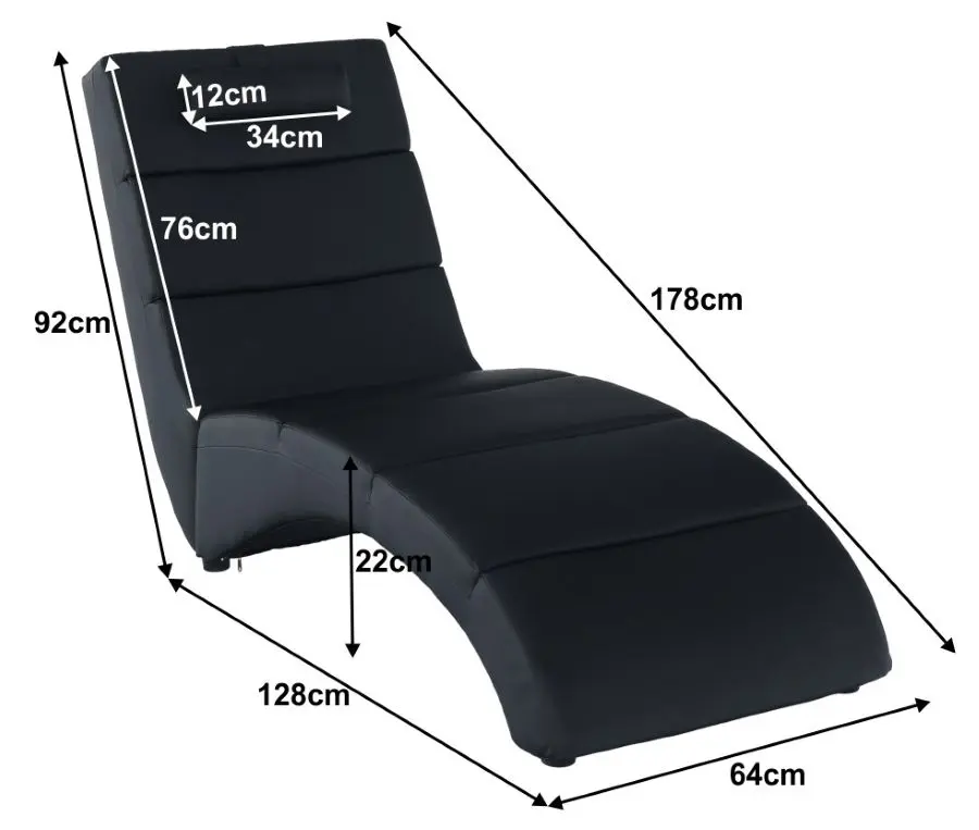 Sezlong moale Mobhaus Long (Black) - 5