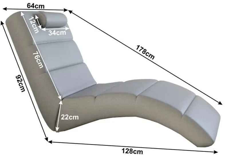 Sezlong moale Mobhaus Long (Gray) - 3
