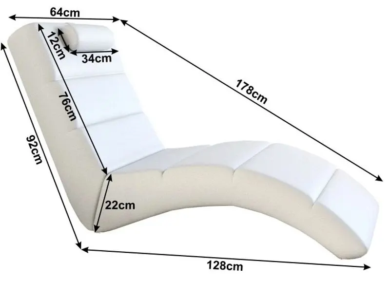 Sezlong moale Mobhaus Long (White) - 3