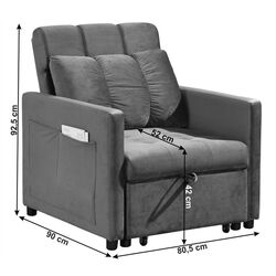 Fotoliu extensibil Mobhaus Igrim (Light Gray) Thumb