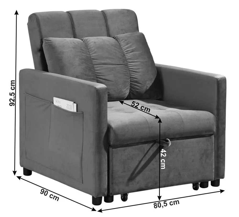 Fotoliu extensibil Mobhaus Igrim (Light Gray) - 2