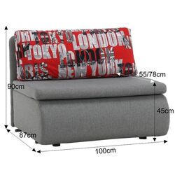 Fotoliu extensibil Mobhaus Keny New (Gray/Pattern) Thumb