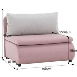 Fotoliu extensibil Mobhaus Keny New (Pink/Light Gray) Thumb