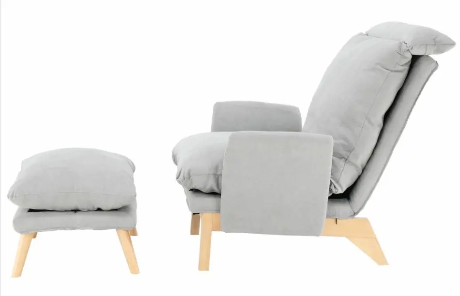 Кресло с подставкой для ног Mobhaus Zander (Light Gray/Natural) - 2