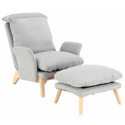 Кресло с подставкой для ног Mobhaus Zander (Light Gray/Natural)