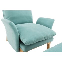 Fotoliu cu suport pentru picioare Mobhaus Zander (Menthol/Natural) Thumb