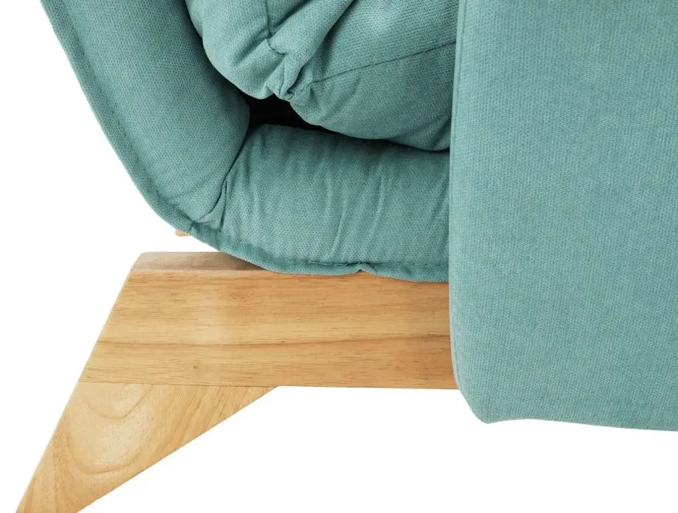 Fotoliu cu suport pentru picioare Mobhaus Zander (Menthol/Natural)