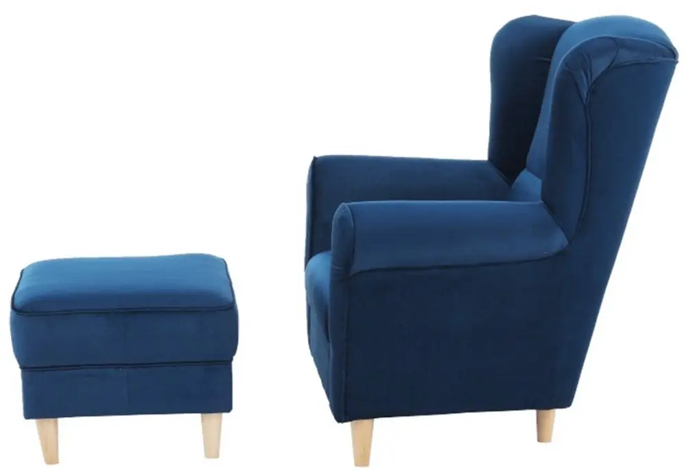 Fotoliu cu puf Mobhaus Astrid (Blue) - 9