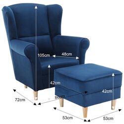 Fotoliu cu puf Mobhaus Astrid (Blue) Thumb