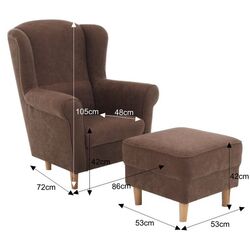 Fotoliu cu puf Mobhaus Astrid (Brown) Thumb