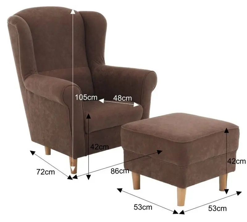 Fotoliu cu puf Mobhaus Astrid (Brown)