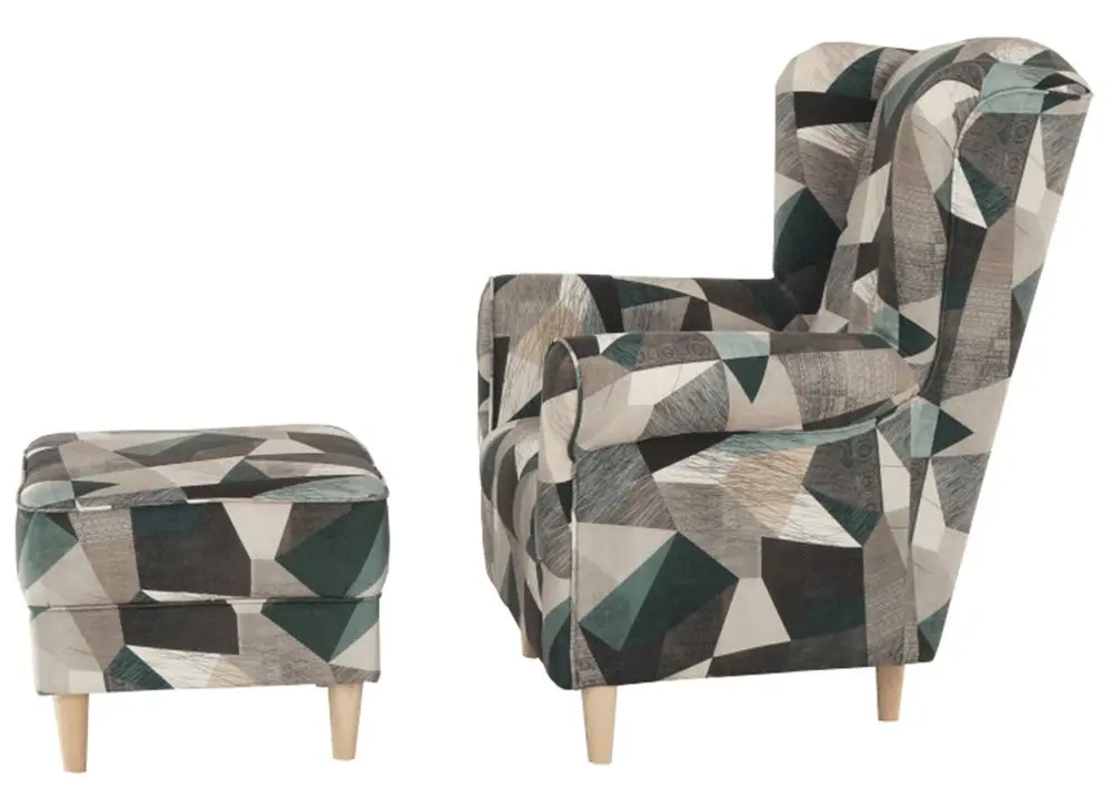 Fotoliu cu puf Mobhaus Astrid (Brown-Green)